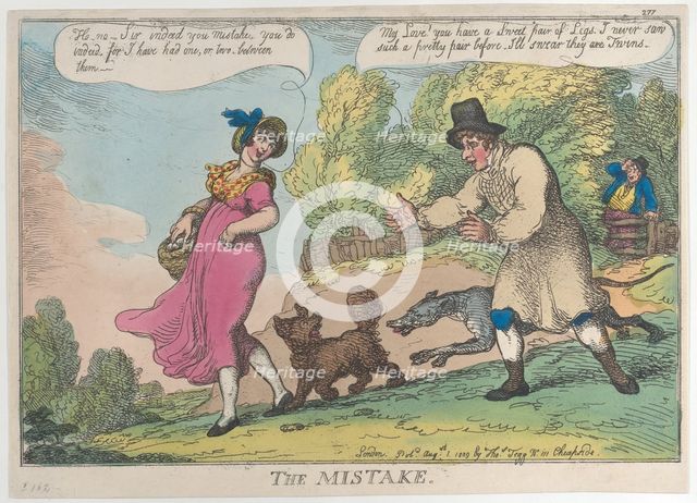 The Mistake, August 1, 1809., August 1, 1809. Creator: Thomas Rowlandson.
