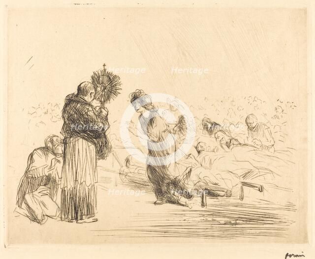 The Miracle before the Blessed Sacrament (fourth plate), 1912/1913. Creator: Jean Louis Forain.