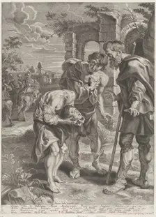The miracle of Saint Just, who stands at center holding his decapitated head in his hands ..., 1639. Creators: Jan Witdoeck, Peter Paul Rubens