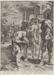 The miracle of Saint Just, who stands at center holding his decapitated head in his hands ..., 1639. Creators: Jan Witdoeck, Peter Paul Rubens