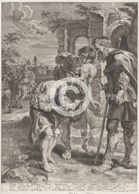 The miracle of Saint Just, who stands at center holding his decapitated head in his hands ..., 1639. Creators: Jan Witdoeck, Peter Paul Rubens.