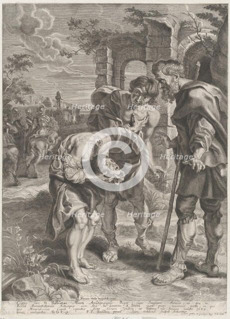 The miracle of Saint Just, who stands at center holding his decapitated head in his hands ..., 1639. Creators: Jan Witdoeck, Peter Paul Rubens.