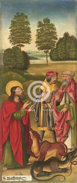 The miracle of Saint Matthew taming the Dragons, 1478. Creator: Gabriel Malesskircher.