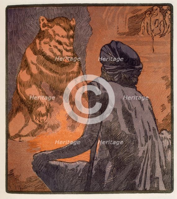 "The Miracle of Purun Bhagat"; scene from "The Jungle Book", 1919. Creator: Paul Jouve.