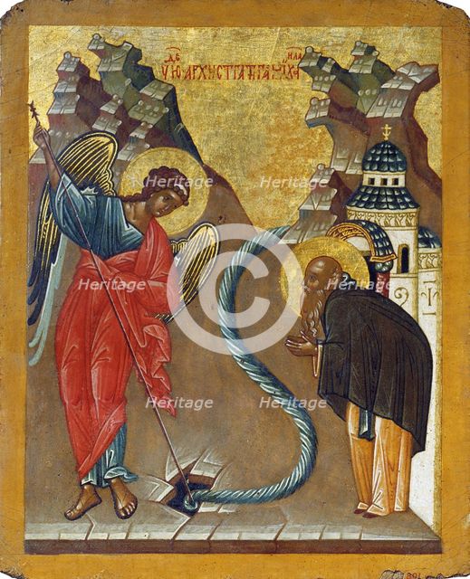 The Miracle of the Archangel Michael at Chonae, late 15th century. Creator: Russian icon.