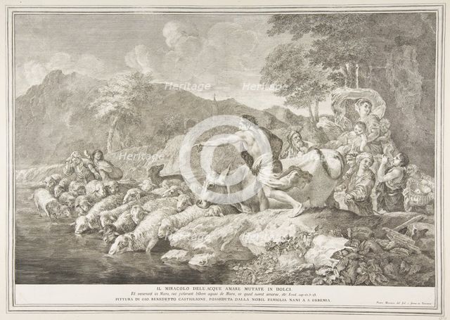 The miracle of the bitter water made sweet (Il Miracolo delle Acque Amare Mutate in Dol..., 1743-63. Creator: Pietro Monaco.