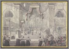 The Miracle of the Blood of Saint Januarius in Naples Cathedral, c1780. Creator: Louis Jean Desprez