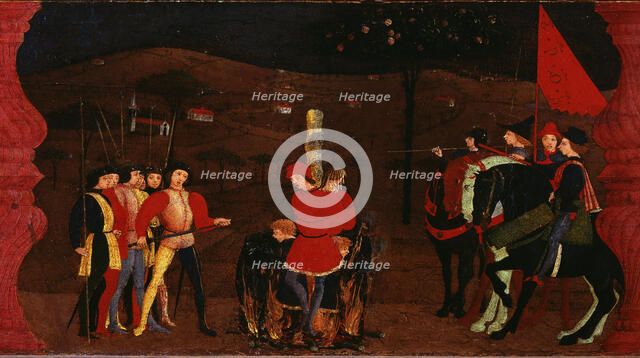 The Miracle of the Desecrated Host (Predella Panel for the church of Corpus Domini in..., 1465-1469. Creator: Uccello, Paolo (1397-1475).