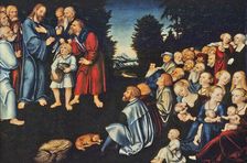 The miracle of the five loaves and two fish. Creator: Lucas Cranach the Elder