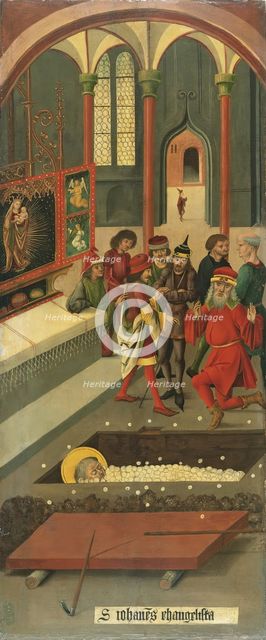 The Miracle of the Hosts at the Tomb of Saint John the Evangelist, 1478. Creator: Gabriel Malesskircher.