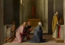 The Miraculous Communion of Saint Catherine of Siena, about 1513-1515. Creator: Domenico Beccafumi