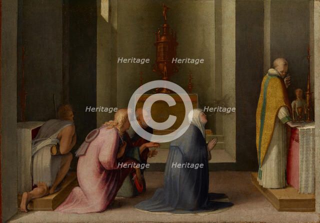 The Miraculous Communion of Saint Catherine of Siena, about 1513-1515. Creator: Domenico Beccafumi.