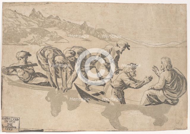 The Miraculous Draught of Fishes, 1540-1550 (republished 1609)., 1540-1550 (republished 1609). Creator: Niccolo Vicentino.