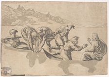 The Miraculous Draught of Fishes, 1540-1550 (republished 1609)., 1540-1550 (republished 1609). Creator: Niccolo Vicentino