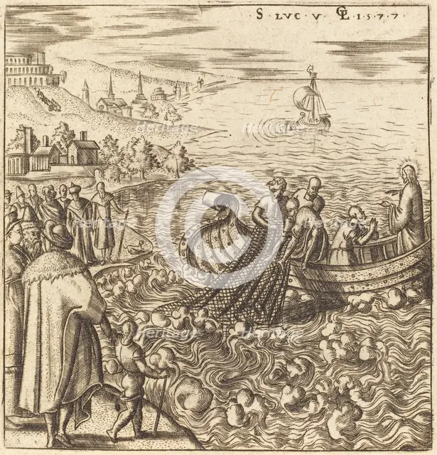 The Miraculous Draught of Fishes, 1577. Creator: Leonard Gaultier.