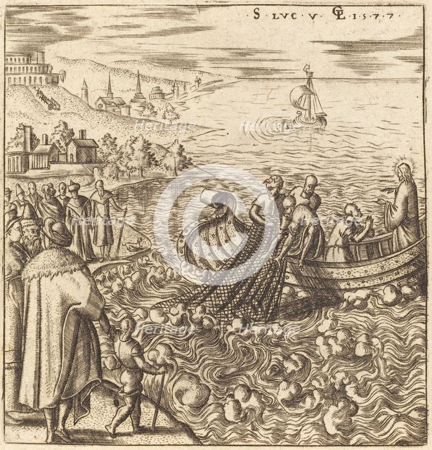 The Miraculous Draught of Fishes, 1577. Creator: Leonard Gaultier.