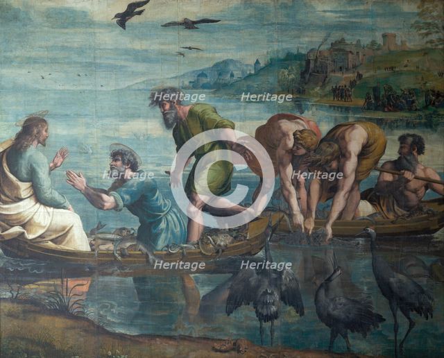 The Miraculous Draught of Fishes. Cartoon for tapestries for the Sistine Chapel, ca 1515. Creator: Raphael (Raffaello Sanzio da Urbino) (1483-1520).