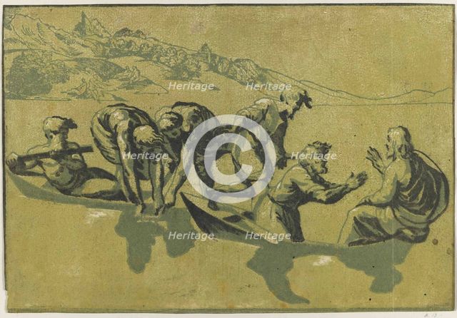 The Miraculous Draught of Fishes (After Raphael), c.1540. Creator: Vicentino (Rossigliani), Giuseppe Niccolò (1470-1560).
