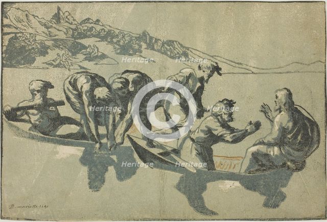 The Miraculous Draught of Fishes, c. 1520. Creator: Ugo da Carpi.