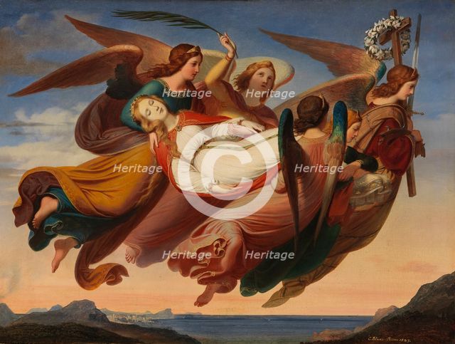 The Miraculous Translation of the Body of Saint Catherine of Alexandria to Sinai, 1843. Creator: Blaas, Karl von (1815-1894).
