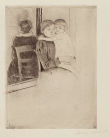The Mirror, c. 1891. Creator: Mary Cassatt