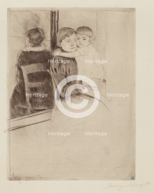 The Mirror, c. 1891. Creator: Mary Cassatt.