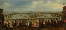 The Mock Battle between the Weavers and the Dyers Guilds on the Arno in Florence...after 1619. Creator: Dutch Master