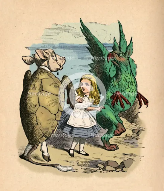 'The Mock Turtle, Alice and The Gryphon', 1889. Artist: John Tenniel.