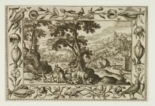 The Mocking Children Cursed by Elijah and Eaten by the She-Bear, from Landscapes with..., 1584. Creator: Adriaen Collaert