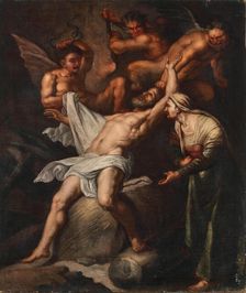 The Mocking of Job, 17th century. Creator: Anonymous