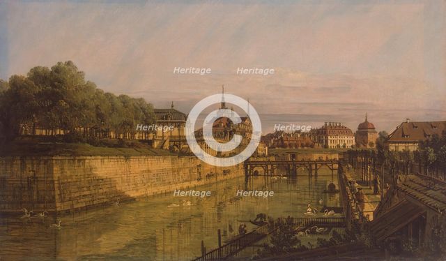 The Moat of Zwinger in Dresden, 1750. Creator: Bernardo Bellotto.