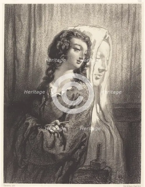 The Model and the Figure (La sculpture monumentale), 1847/1856. Creator: Paul Gavarni.