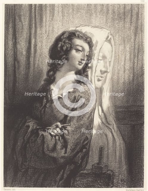 The Model and the Figure (La sculpture monumentale), 1847/1856. Creator: Paul Gavarni.