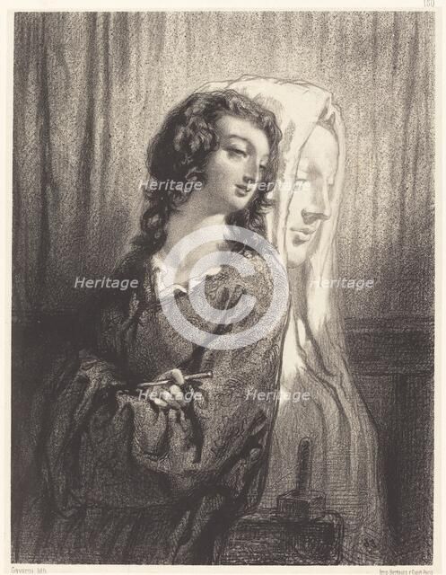 The Model and the Figure (La sculpture monumentale), 1847/1856. Creator: Paul Gavarni.