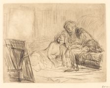 The Model's Rest (first plate), 1909. Creator: Jean Louis Forain