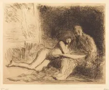 The Model's Rest (fourth plate), 1909. Creator: Jean Louis Forain