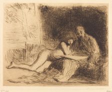 The Model's Rest (fourth plate), 1909. Creator: Jean Louis Forain