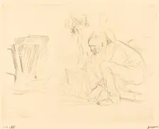 The Model's Rest (second plate), 1909. Creator: Jean Louis Forain