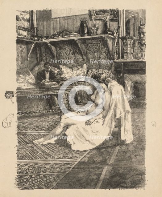 The Model Session (La Séance de modèle), c. 1895. Creator: Alexandre Lunois (French, 1863-1916).