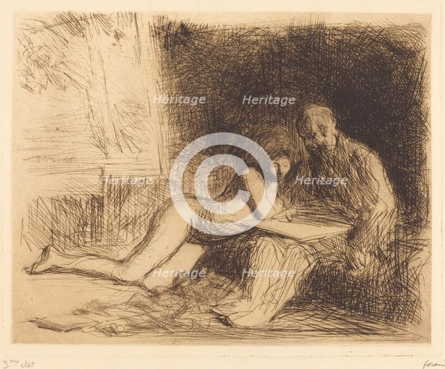 The Model's Rest (fourth plate), 1909. Creator: Jean Louis Forain.