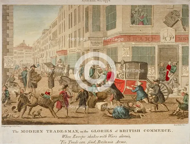 'The modern tradesman, or the glories of British commerce', 1774. Artist: G Terry