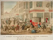 The modern tradesman, or the glories of British commerce 1774. Artist: G Terry