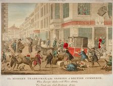 The modern tradesman, or the glories of British commerce 1774. Artist: G Terry