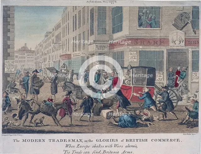 'The modern tradesman, or the glories of British commerce', 1774. Artist: G Terry