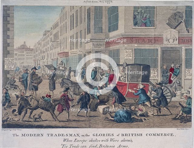 'The modern tradesman, or the glories of British commerce', 1774. Artist: G Terry