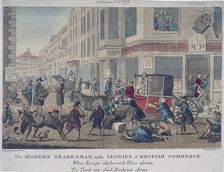 The modern tradesman, or the glories of British commerce 1774. Artist: G Terry