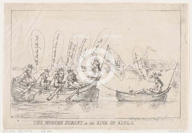 The Modern Egbert, or The King of Kings , January 8, 1789., January 8, 1789. Creator: Thomas Rowlandson.