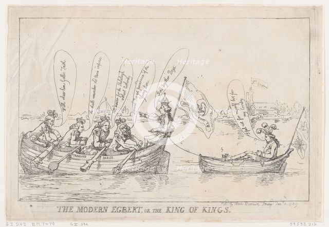 The Modern Egbert, or The King of Kings , January 8, 1789., January 8, 1789. Creator: Thomas Rowlandson.