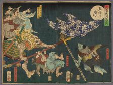 The Moon over Gojo Bridge (Gojo no tsuki), from the series "Heroes for the Snow, Moon..., 1867. Creator: Tsukioka Yoshitoshi