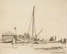 The Moored Boat, 1862. Creator: Johan Barthold Jongkind